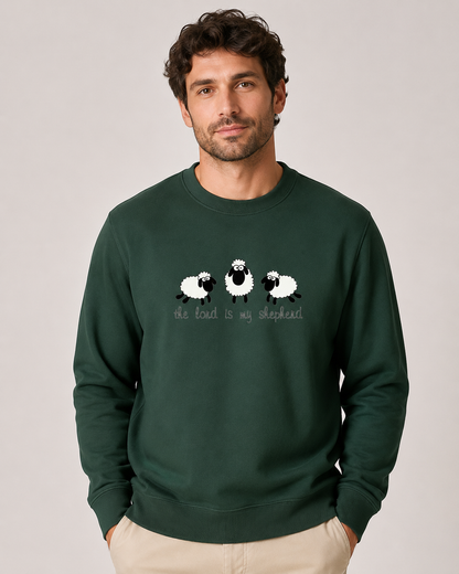 The Lord Is My Shepherd Christian Embroidered Sweatshirt – Sheep Design - Sukmit Creation